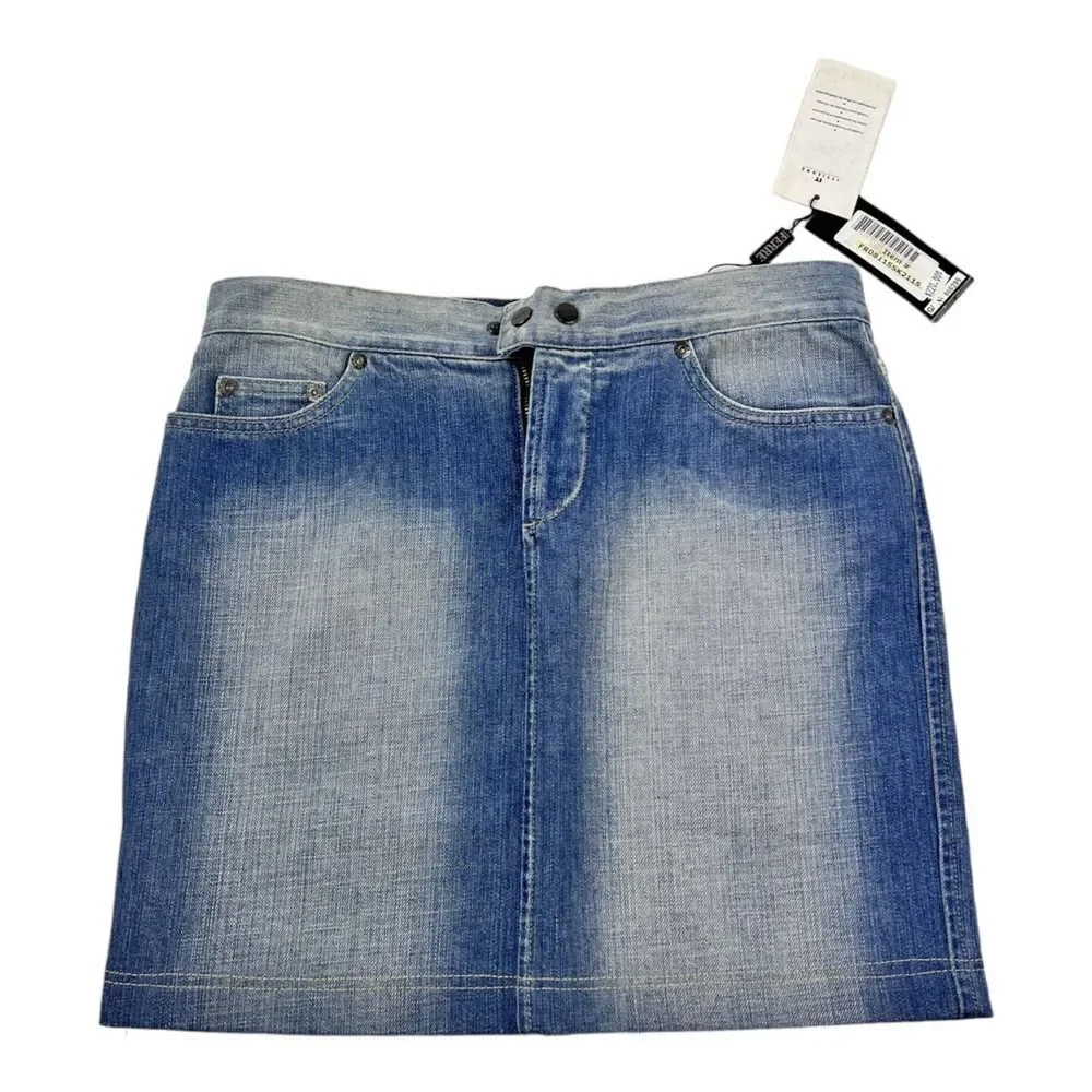 New GF FERRE Women US 28 Denim Pencil Washed Jean Skirt Classic Casual Look - Picture 8 of 14